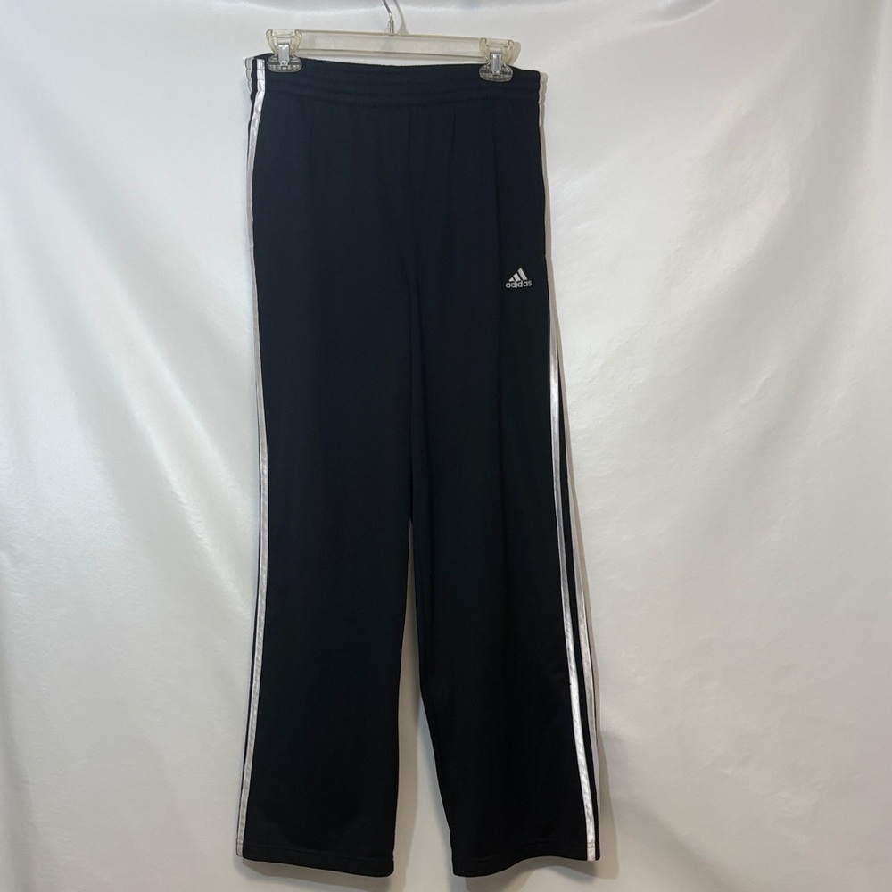 Adidas Black Joggers with White Stripes XL